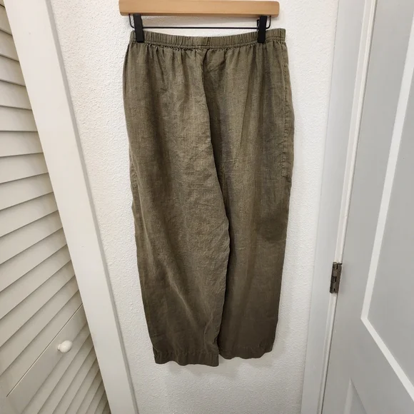 Cut Loose Lagenlook Wide Leg Sage 100% Linen Pants - Picture 2 of 11